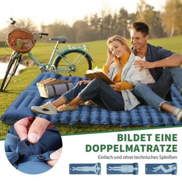 9 cm thick, ultralight camping mat with pillow 196 x 68 cm