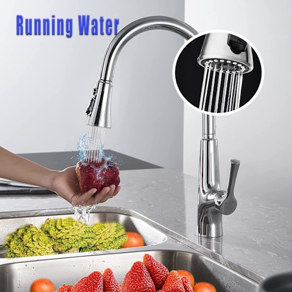 Modes Kitchen Sink Spray Nozzle, Pull-Out Kitchen Faucet Spray Nozzle, Kitchen Faucet Spray Head, Chrome, Replacement, Kitchen Spray Nozzle 1/2 Universal