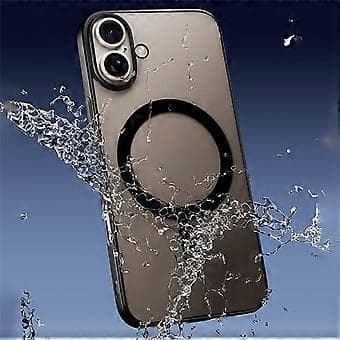 Compatible case for iPhone 16, compatible with MagSafe, matte PC back (Black)