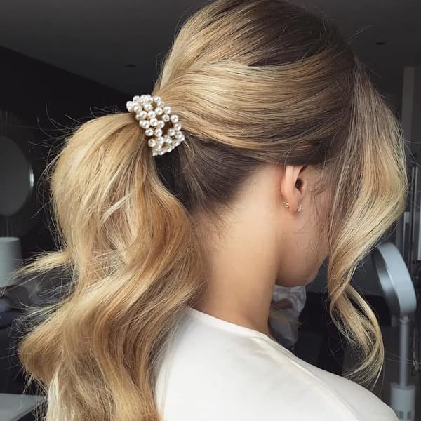 9 stk Perlehårbånd (Perle & Krystall), Elastiske Hårbånd med Krystallperler, Hårstrikk Stretchy Håndlaget, Boho Brud Utkledningsfest Hår-FA-
