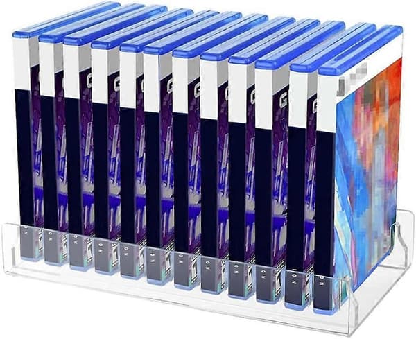 Game Storage Rack Acrylic CD Holder for PS5 PS4 Game Card Organizer Transparent (FMY)