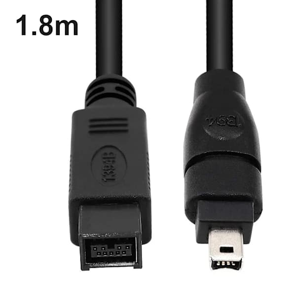 IEEE 1394 Firewire 800 til 400 Firewire Firewire 9- til 4- datakabel 1394-kabel 1,8 meter sort