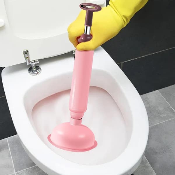 Kraftfuld toiletpumpe til afløbsrensning (pink)