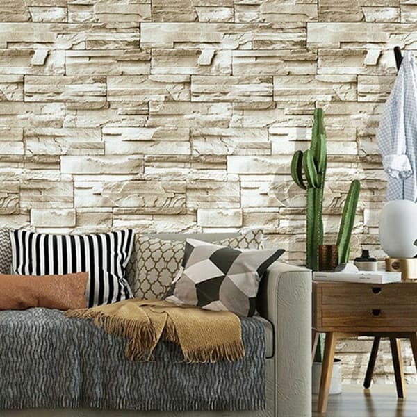 3D Vinyl Wallpaper Self-Adhesive Tile Sticker, 6M Roll