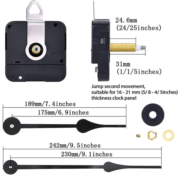 1 pc High Torque Clock Movement Mechanism with 230mm/9.1 inch Long