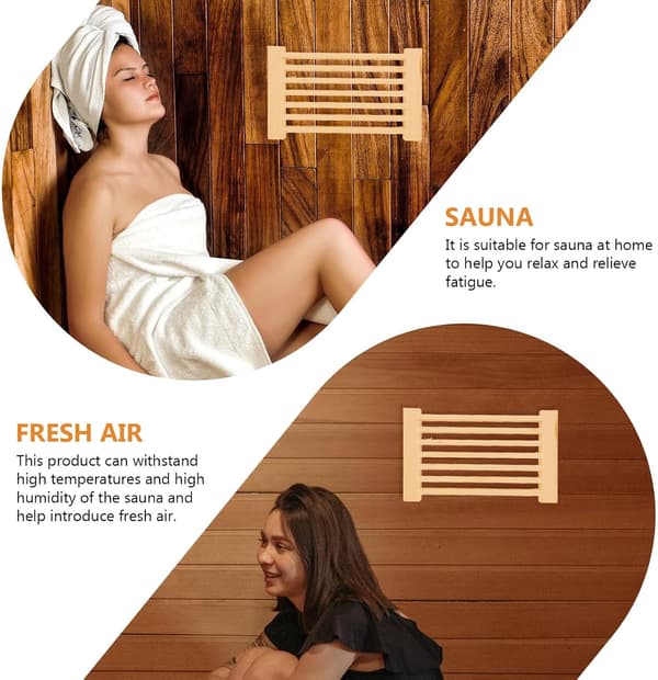 Sauna Jalousieret Ventilationsåbning Gratsfri tilbehør til dampbad og saunarum khaki -