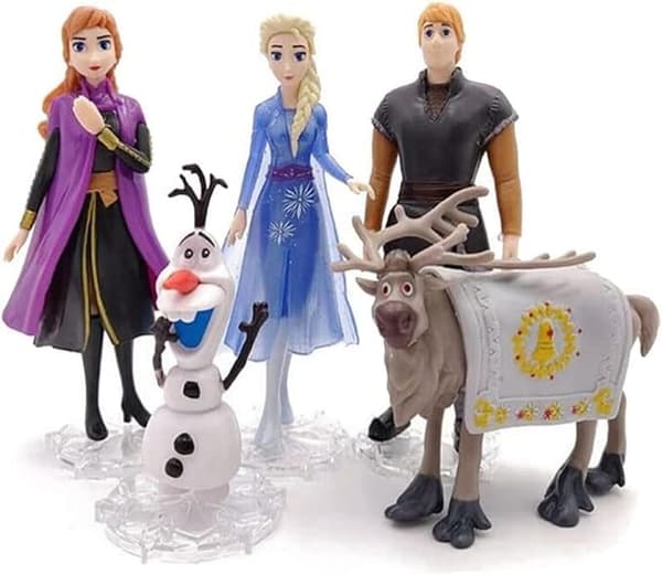 Frozen Actionfigurer Kakepynt Leker, Frozen Kakepynt til Bursdagsfest (5-pakning)