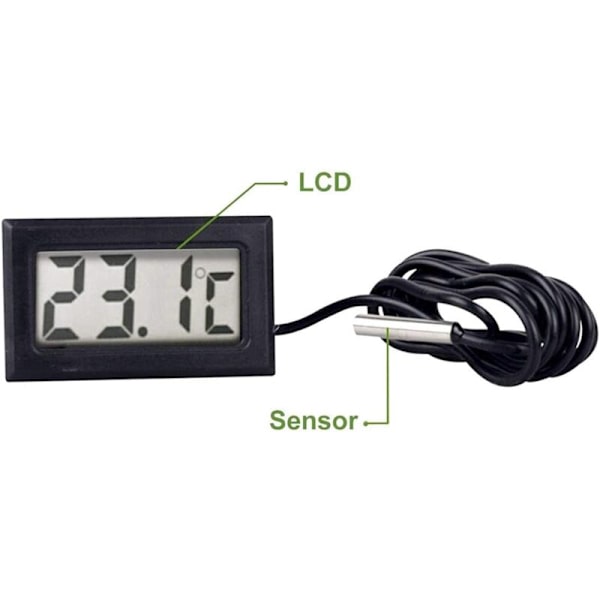 Ny digital LCD-termometer Temperaturmätare Sond Sensor Område -50 Celsius C till +110 Celsius C
