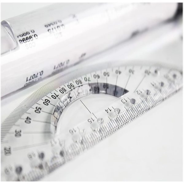 Geometric Figures Drawing Set, Balancing Scale for Circle and Curve Creation, Multifunctional Drawing Tool, Transparent Plastic with Roller Mechanism