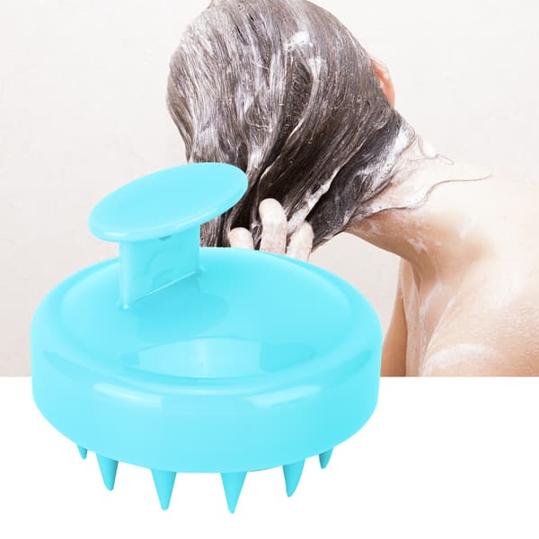 Husholdningssilikone Hovedbund Shampoo Massagebørste Rund Shampoo Børste Hårkam (Grøn)