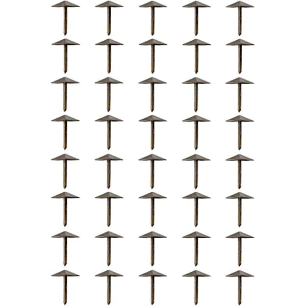 Set med 40 dekorativa spikar i antik bronsmässing, 12 x 18 mm