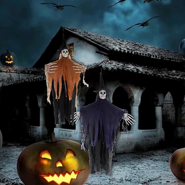 2025 Halloween Grim Reapers, 104 cm Hanging Skeleton Halloween Decor Halloween Hanging Ghost Scary Witch, Halloween Flying Ghost Skull