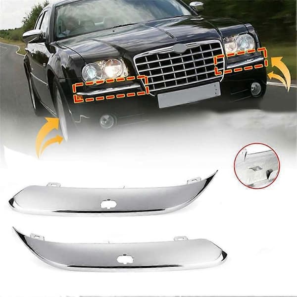 04806124AA 04806125AA Front Bumper Lower Chrome Trim Decorative Strip Cover with Hole for Chrysler 300C 2005-2011 Chrome plating Chrome plating