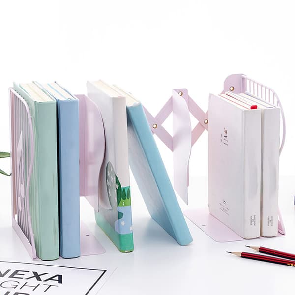 Adjustable Bookends Desk Organizer Office Library Bookshelf Book Holder Stationary Green
