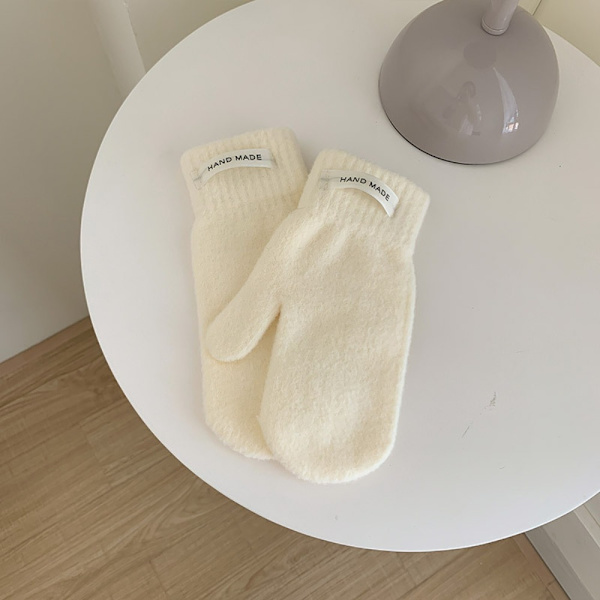 Vantar Pälshandskar Fingerlösa Handskar VIT