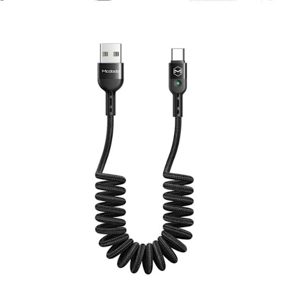Spiralkabel USB Type-C, USB-kabel med innrullingsfunksjon, USB Type-C