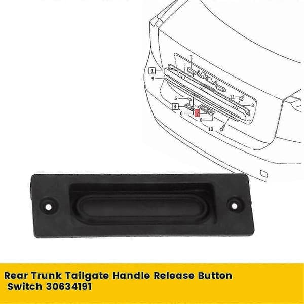 OEM Volvo S40 V50 S80 XC60 Baklukeknapp 30634191 for 2004-2012 modeller