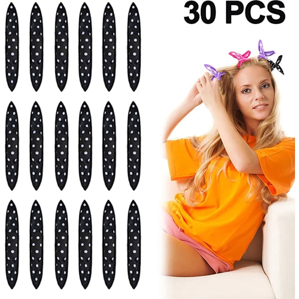 Hår Curlers, 30 Stycken Skum Hårspolar, Magiska Curlers för Hårstyling Över Natten för Långt Hår, Mellanlångt Hår