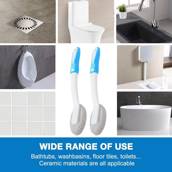 Pumice Toilet Cleaner, 2 Pieces with Handle, Removes Limescale and Stains
