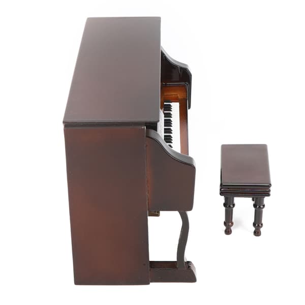 Træminiatureklaver, minimusikinstrumentmodel, børnegave, boligindretning, brun