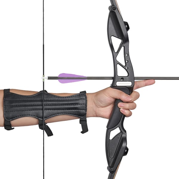 Adjustable Arm Guard Bow Arm Guard Adjustable Arm Guard for Outdoor Recurve Recurve Compound Bow Black