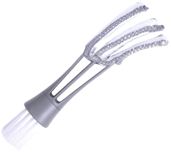 Blind Cleaning Tool - 2-in-1 Slat Duster with Microfiber Cloth - Adjustable Dust Brush for Window Blinds Grey grey