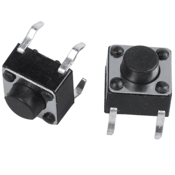 50 st 6x6x5mm 4-polig Dip Genomgående Momentan Taktil Tryckknapp