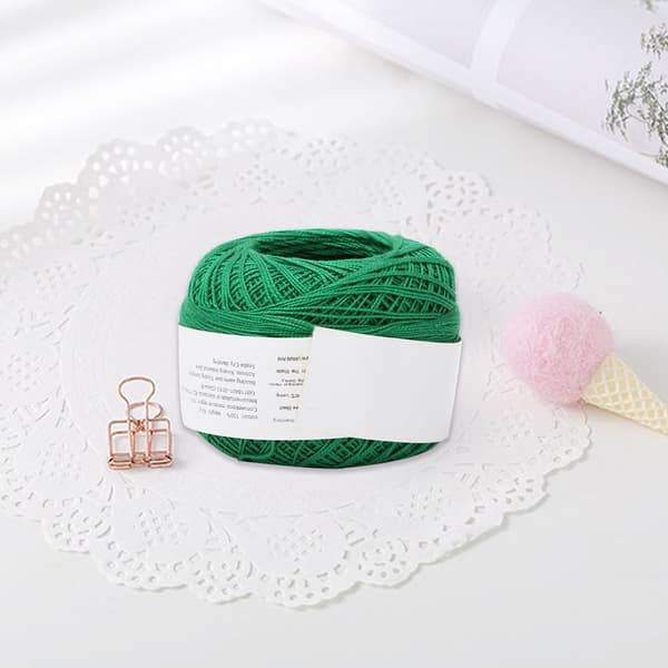 Lace Yarn Cotton Hand Crocheted Summer Silk Light Thin Line (6623 Dark Green)