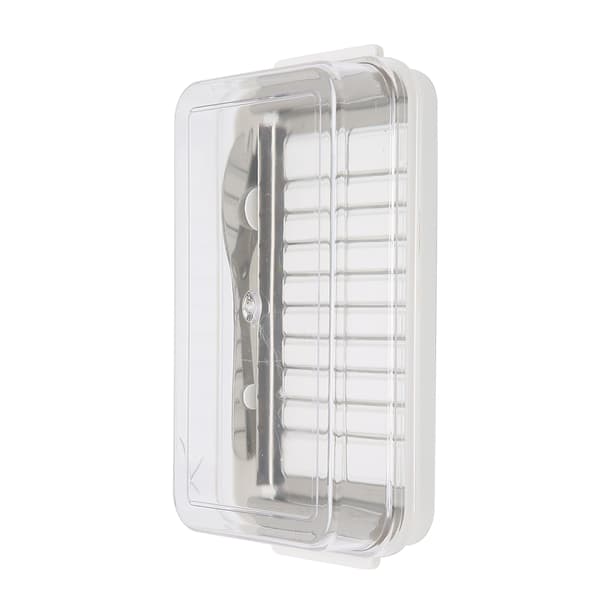 Stainless Steel Butter Cutter with Transparent Lid for Kitchen, White Chassis