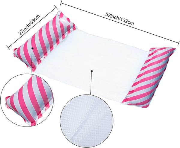 2-pack pool uppblåsbara, 4-i-1 simbassäng hängmatta vatten hängmatta ränder Stripes