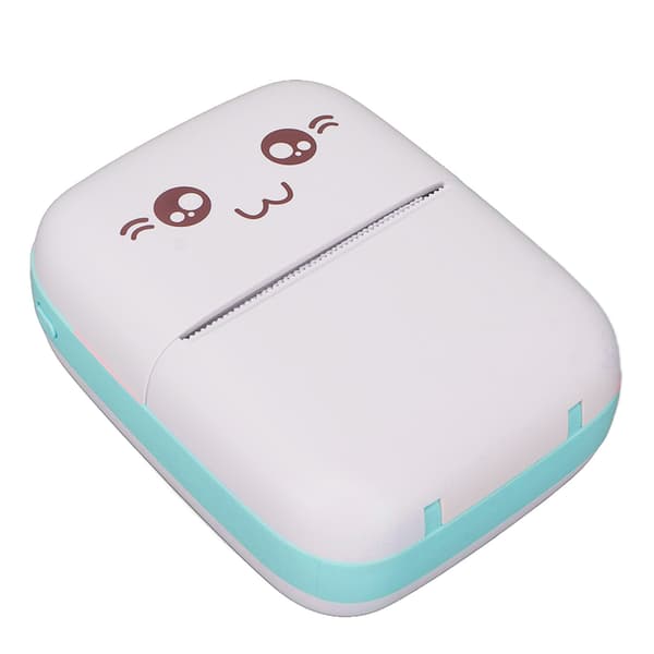Mini Printer Portable Pocket Mini Printer Wireless Self-Adhesive Thermal Printer for Photo Pictures Office Receipt Label Note Blue