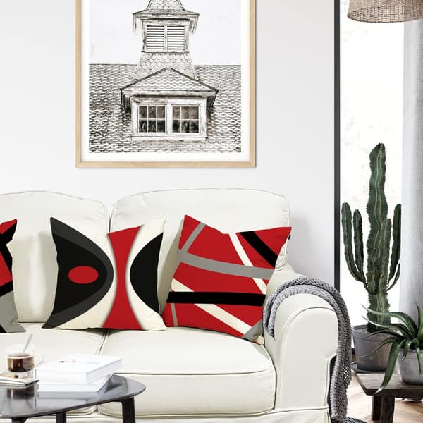 Sett med 4 putetrekk 45 x 45 Geometrisk mønster Dekorative puter