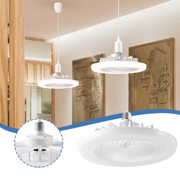 LED loftventilatorlys med E27 skrue Justerbare tilstande Luftkøler til hjemmets spisesal Warm