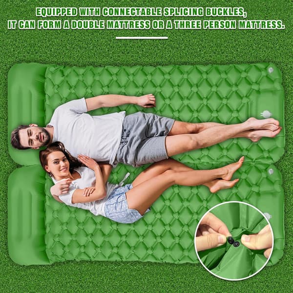 Super Value Selection! Thick Self-Inflating Camping Mattress, Camping Mattress with Pillow Inflatable Camping Mat for Beach, Tent【co】