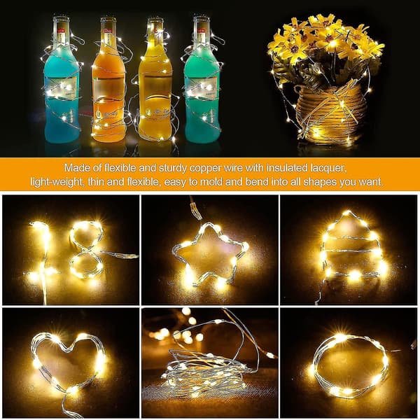 10 stk LED Lysstreng Batteri, Lysstreng Lille Med Batteri, 1m 10 Micro