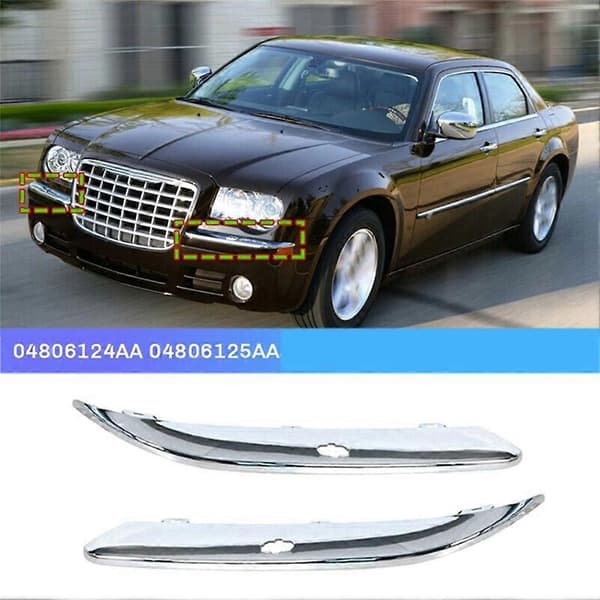 04806124AA 04806125AA Front Bumper Lower Chrome Trim Decorative Strip Cover with Hole for Chrysler 300C 2005-2011 Chrome plating Chrome plating