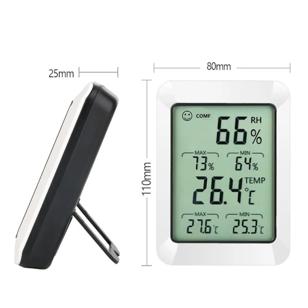 Husholdningstermometer Hygrometer Termometer til hjemmet Hvid