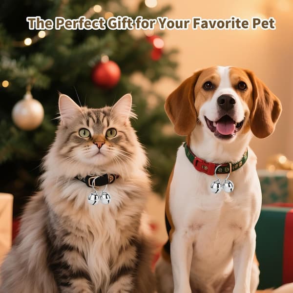 Dog Collar Bells, 2-Pack Extra Loud Dog and Cat Bells for Tracking (Silver)
