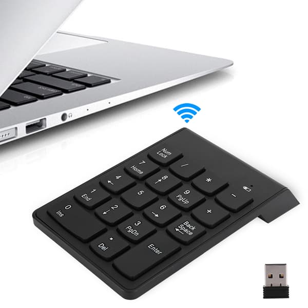 2.4G Wireless Mini Number Keyboard Portable Commercial 18-Key USB Keypad for Office Laptop