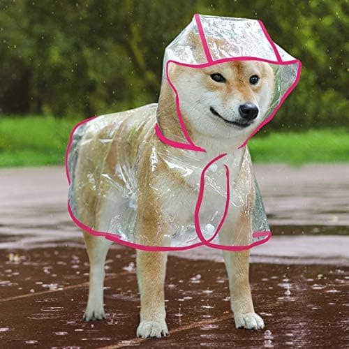 Vedenpitävä ja tuulenpitävä poncho koirille ja pennuille, koko M (pinkki)