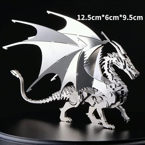 3D Metallmodellsett, Mekanisk Ildsprutende Drage 3D Metallpuslespill Charizard Charizard