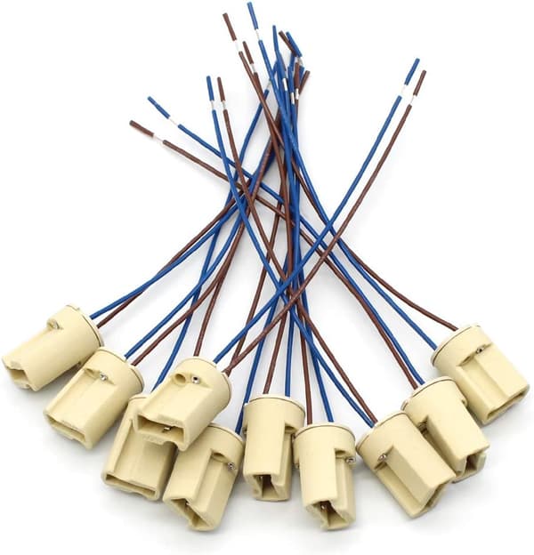 10 stk. G9 lampeholdere med 150 mm Teflon-kabel