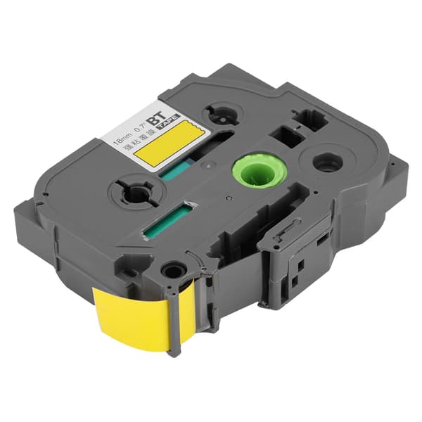 Etiketbånd Sort På Gul 18mm 8m BT‑641 Etiketbånd til BT‑641
