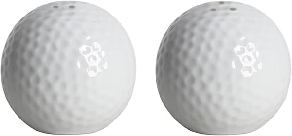 Keramisk salt- og pepperbøssesett, golfballformede krydderglass, sett med 2