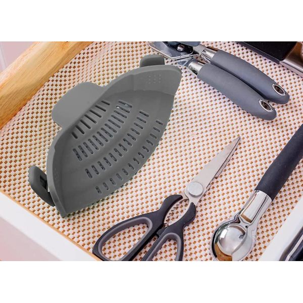 Original Grey Kitchen Colander for Pots, Pans, and Bowls, Adjustable