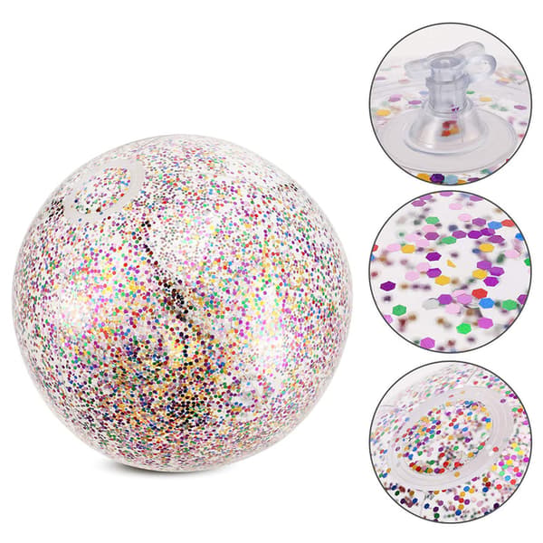 4-pak 16-tommer oppustelige glitter strandbolde konfetti strandbolde