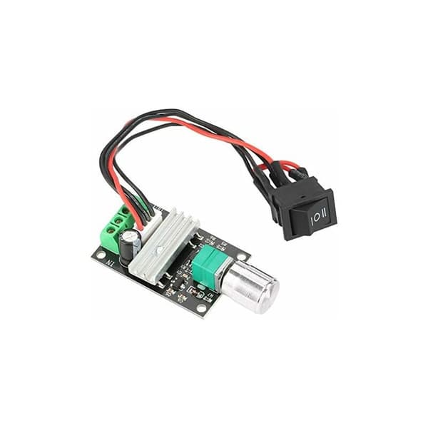 12 Volt Motorhastighedsregulator DC Motor Controller DC 6V 12V 24V 3A PWM Motorhastighedsregulator Reversibel Controller med Longziming Switch