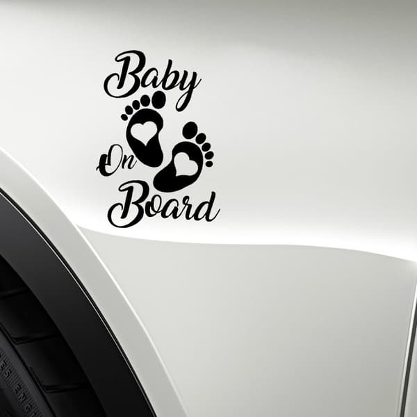 Advarsel Bilmærkat, Baby Bilrude Vinyl Decal Sticker 12.2*17