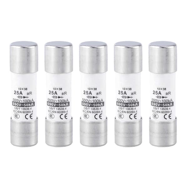 Ceramic Fuses Set Ceramic Electrical Fuses Set Fast Ceramic Fuses Set Secure Your Electrical Installations 25A 25A