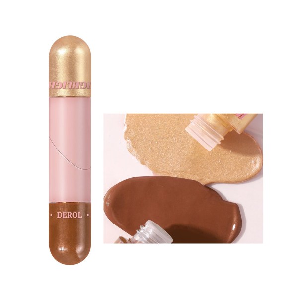 Highlighting och contouring stick, double ended contouring stick, shaping och highlighter, hopfällbar finishing shade priming highlighter 03#